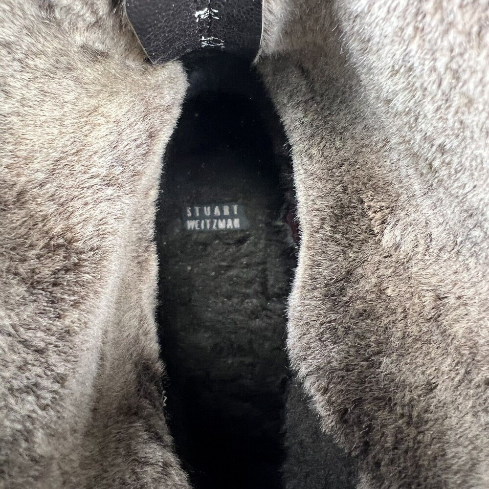 Stuart Weitzman Real Fur Trim Block Heel Boots Si… - image 7